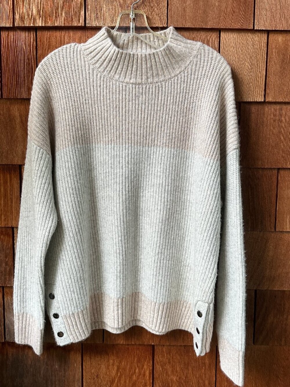 NWT Anthropologie Soft Mock Neck Bailey 44 Two Toned Sweater in Women's X-Large